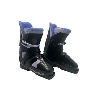 Salomon SX 502 Ski Boots Women 24.0 Black Lavender Good Rear Entry Retro